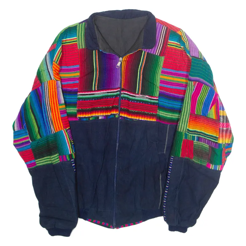 Mens Jacket Blue Crazy Pattern M 1