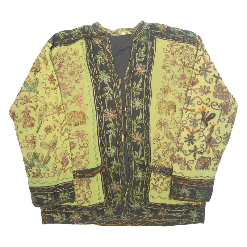 Mens Jacket Green Crazy Pattern L 1
