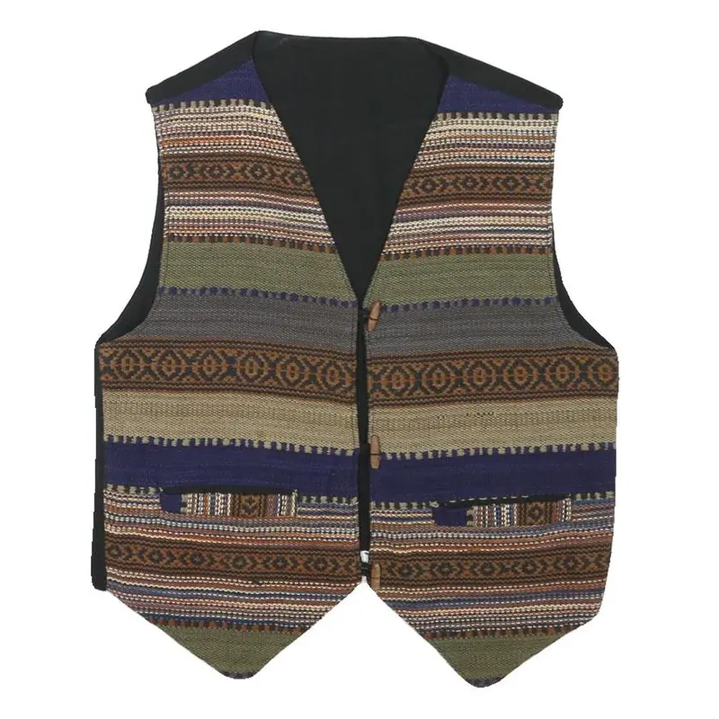 Mens Multicolour Cotton Blend Button Jacket S Patterned Casual Wear 1