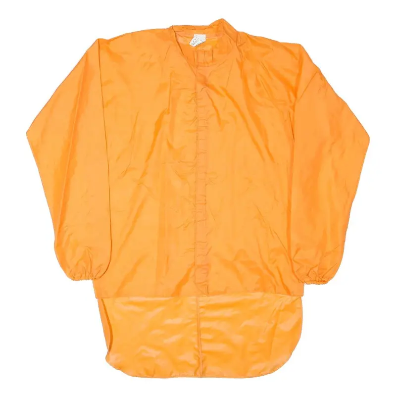 Mens Orange Plain Polyester Jacket L Regular Classic Long Sleeve Zip Collar 1