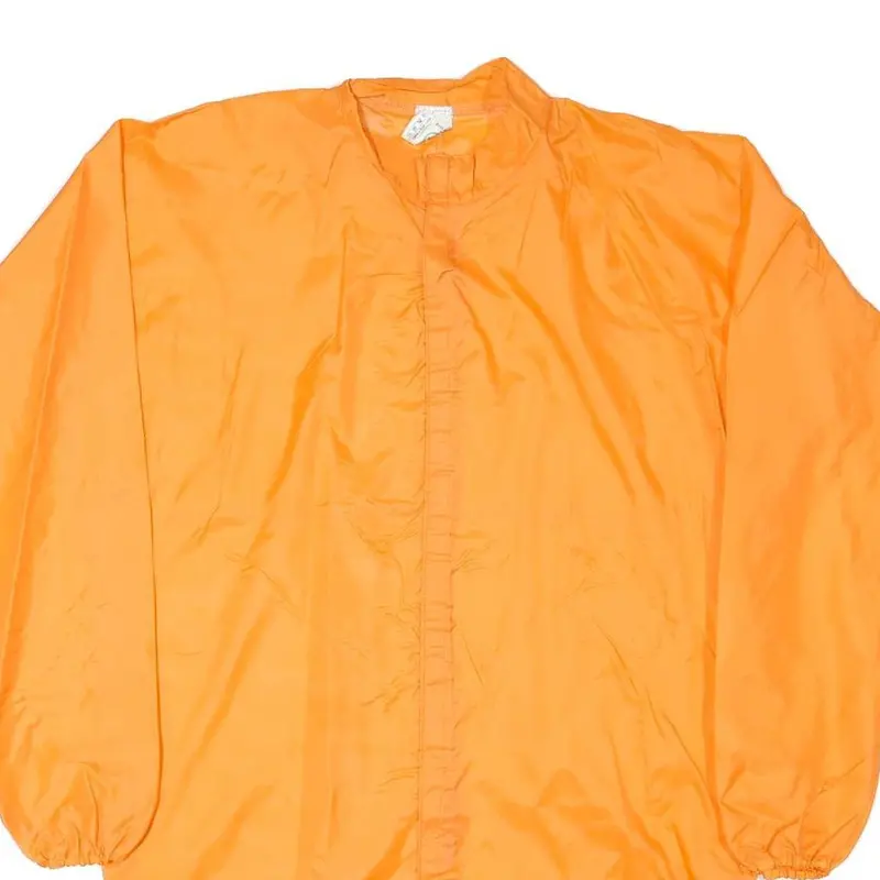 Mens Orange Plain Polyester Jacket L Regular Classic Long Sleeve Zip Collar 2