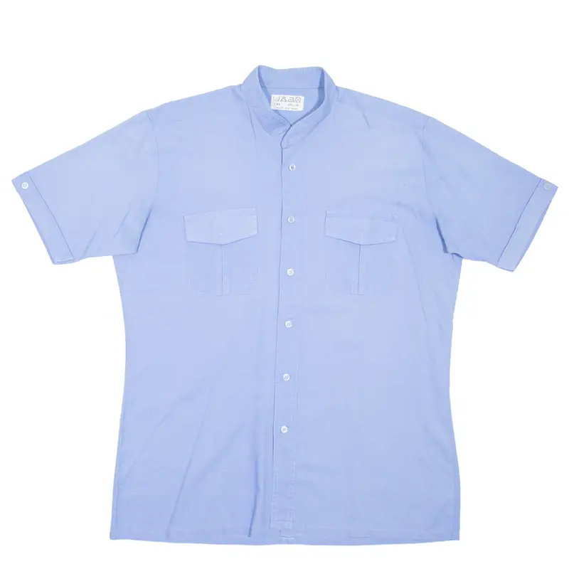 Mens Plain Shirt Blue M 1