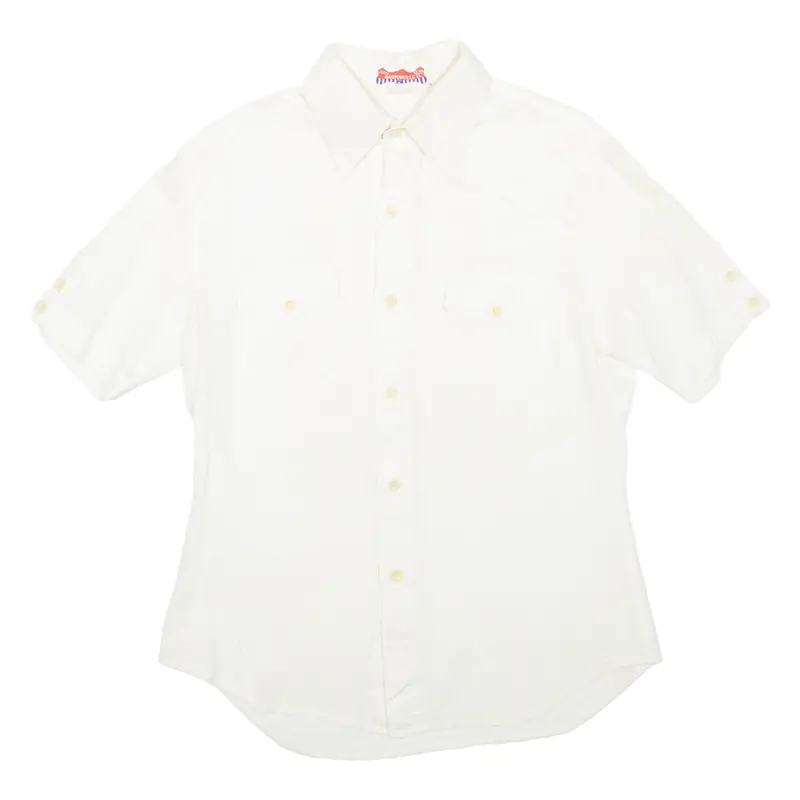 Mens Plain Shirt Cream Xl 1