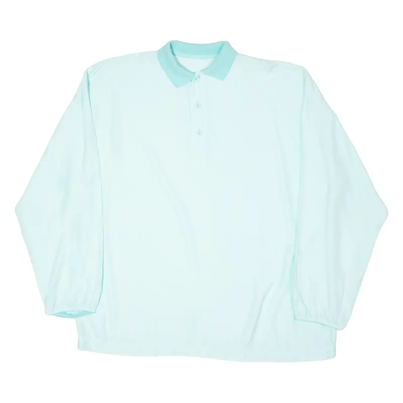 Mens Polo Shirt Green Long Sleeve 2Xl 1