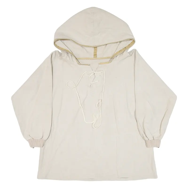 Mens Pullover Jacket Beige Hooded L 1