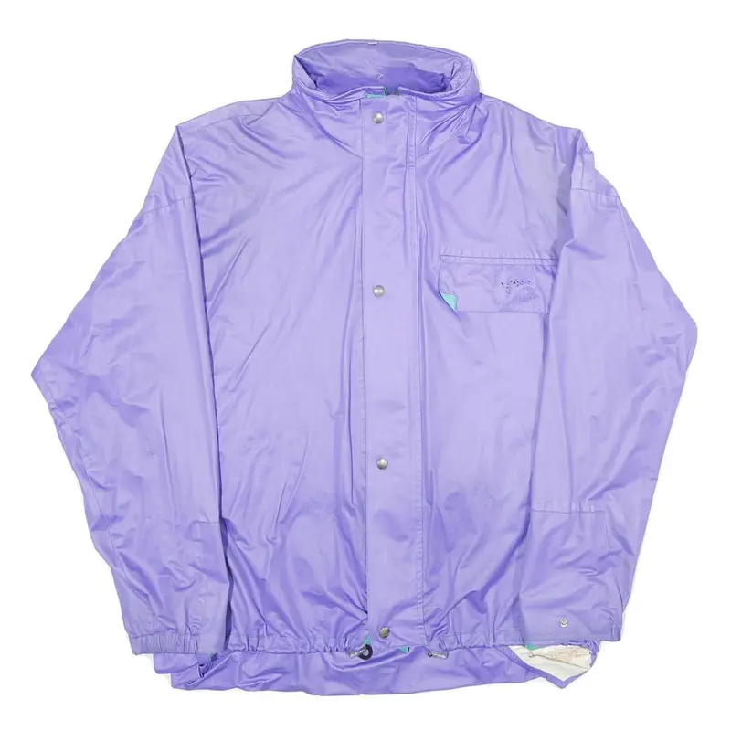 Mens Purple Nylon Zip Jacket L Outerwear Regular Fit Lightweight Pocketed 1
