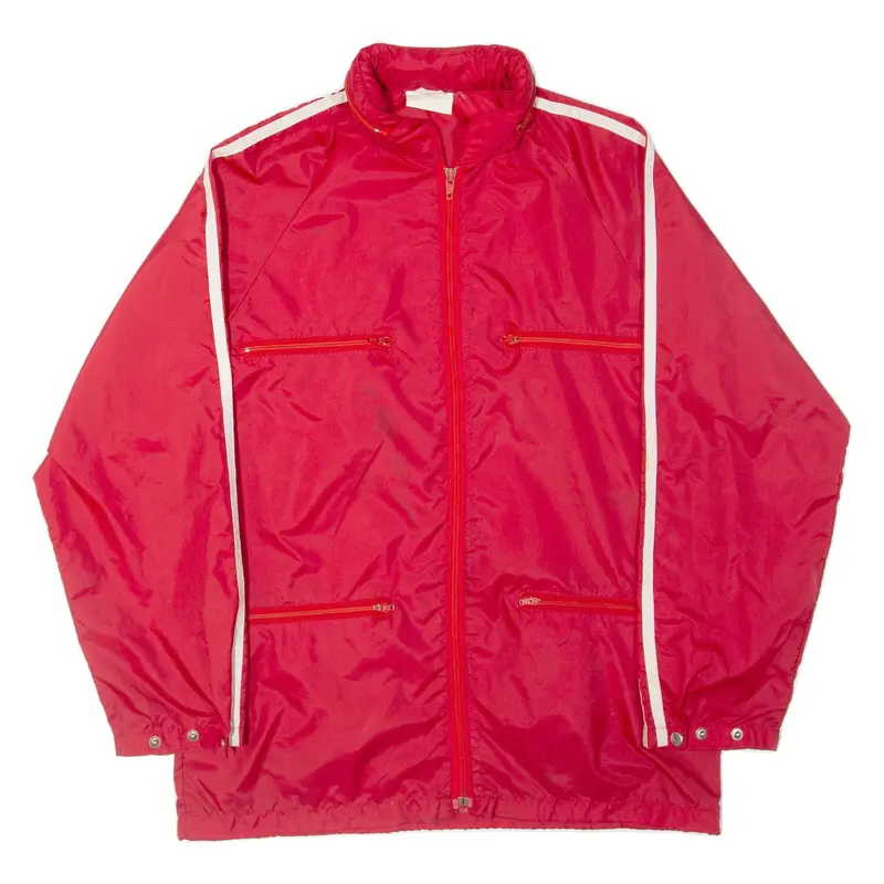 Mens Rain Jacket Red Hooded M 1
