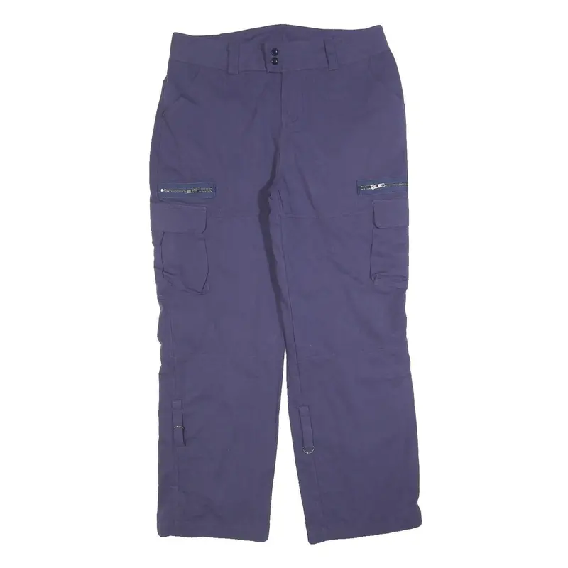 Mens Relaxed Fit Navy Blue Cotton Blend Cargo Trousers W34 L30 Casual Utility 1