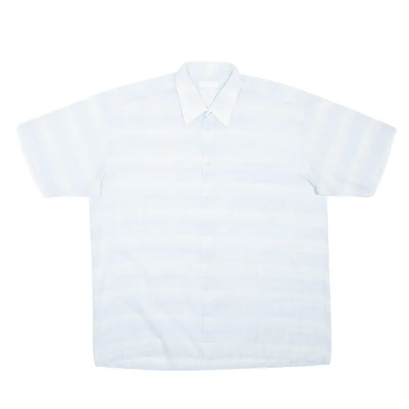 Mens Shirt Blue Check L 1