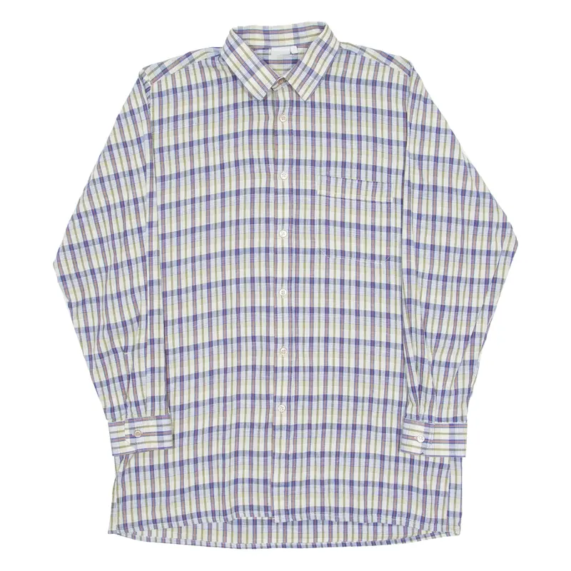 Mens Shirt Blue Check Long Sleeve S 1