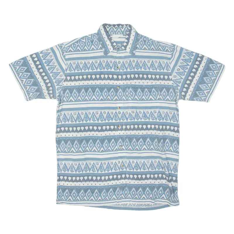 Mens Shirt Blue Fair Isle L 1