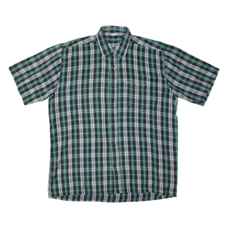 Mens Shirt Green Check L 1