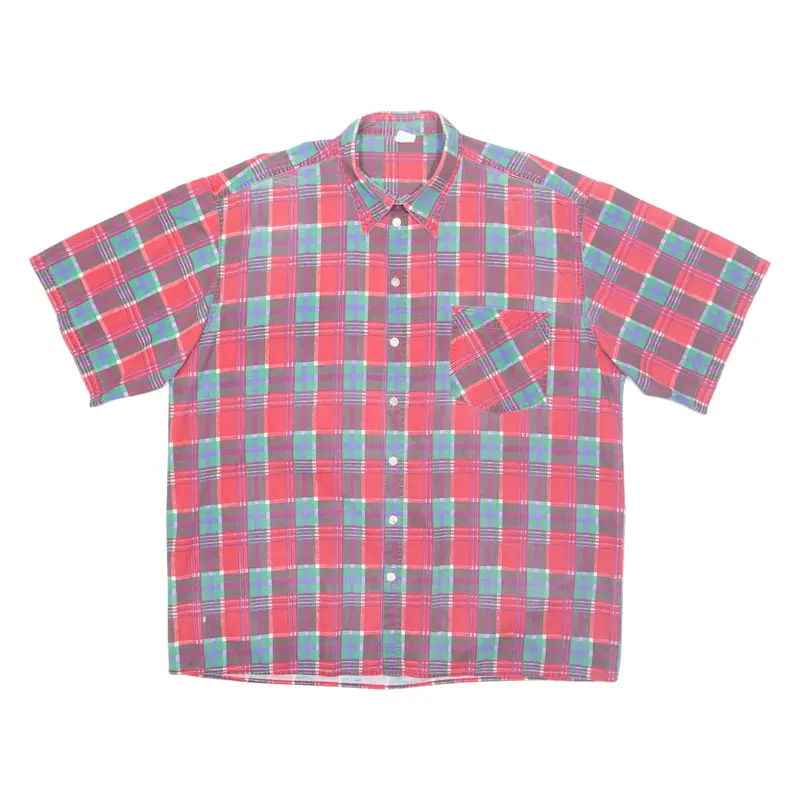 Mens Shirt Red Check Xl 1