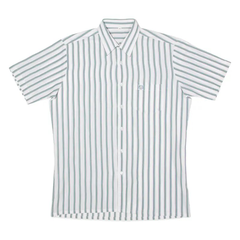 Mens Shirt White 90S Striped L 1
