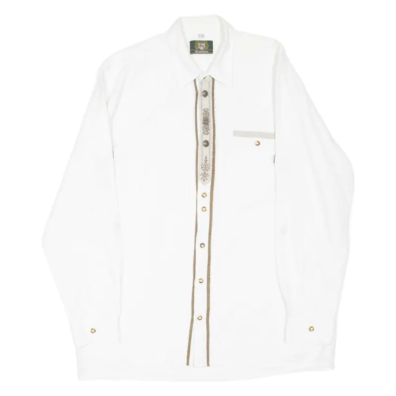 Mens Shirt White Long Sleeve L 1