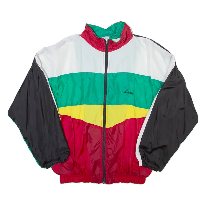Mens Track Jacket Green Colourblock M 1