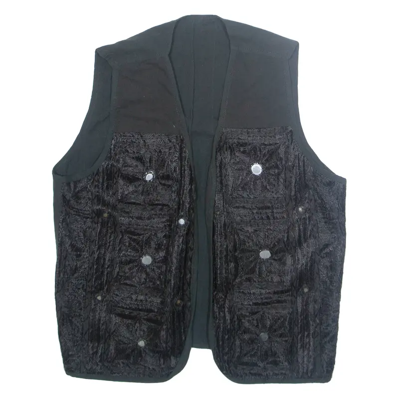 Mens Waistcoat Black Crazy Pattern M 1
