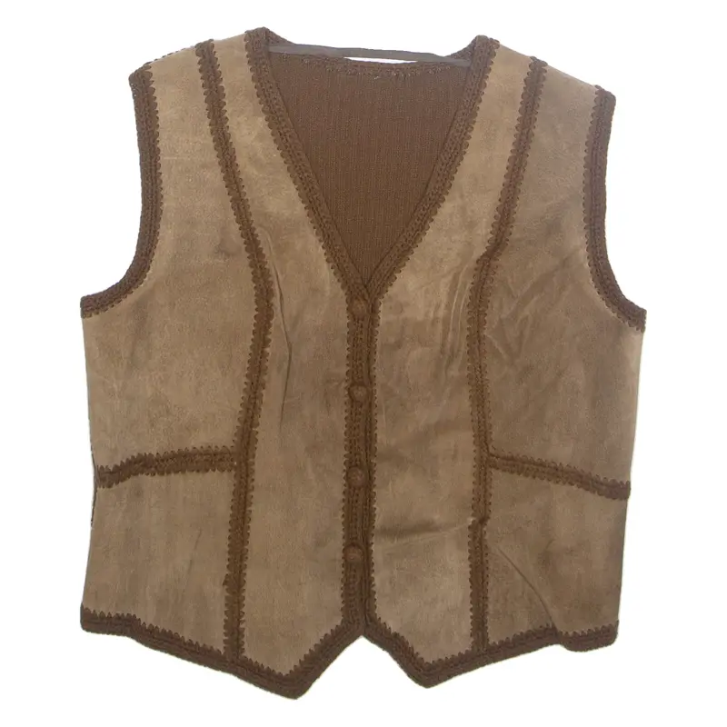 Mens Waistcoat Brown M 1