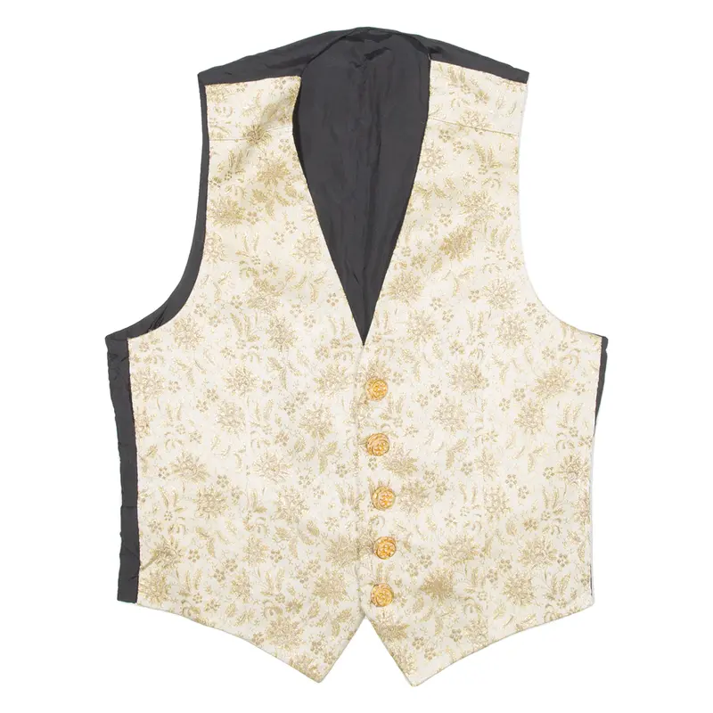 Mens Waistcoat Cream Floral S 1
