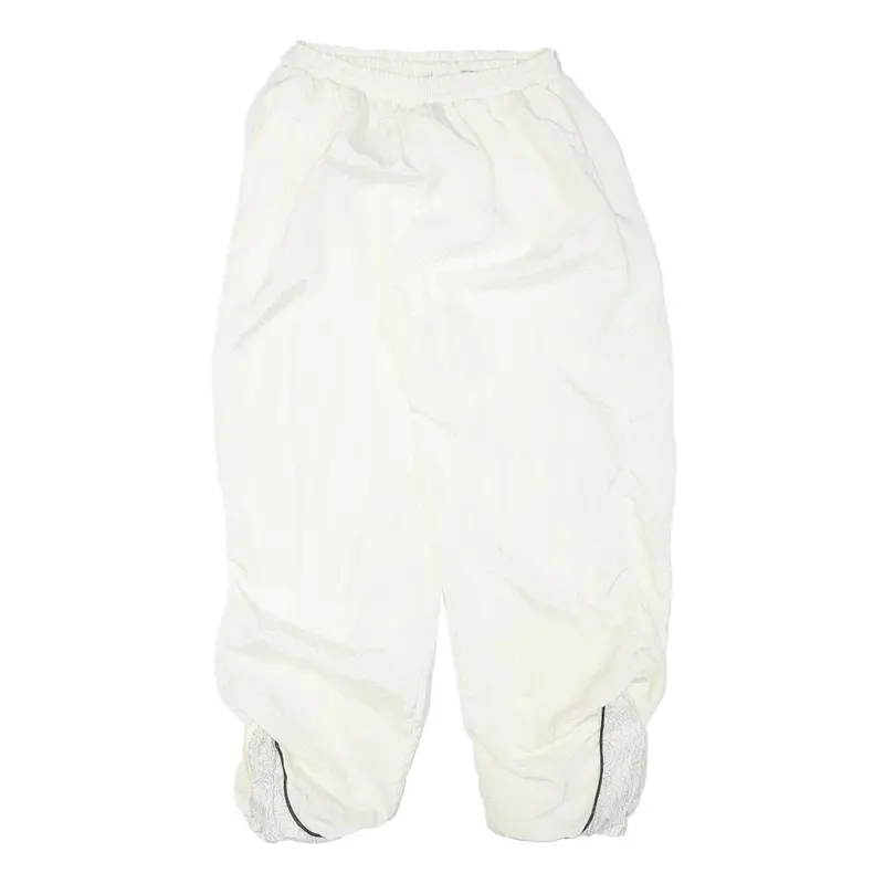Mens White Joggers L W25 L25 Loose Tapered Polyester Blend Casual 1