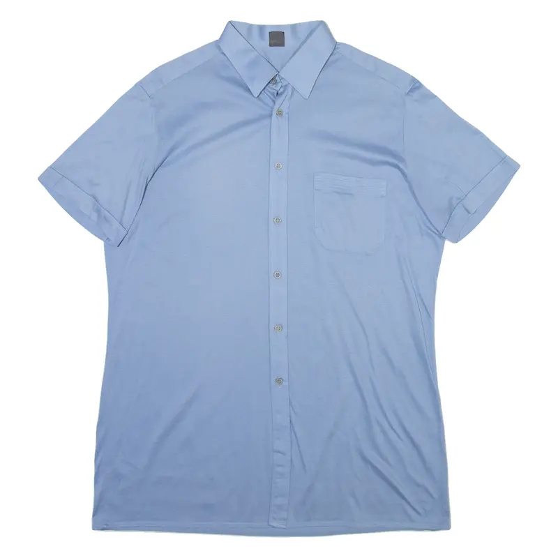 Metzger Mens Plain Shirt Blue M 1