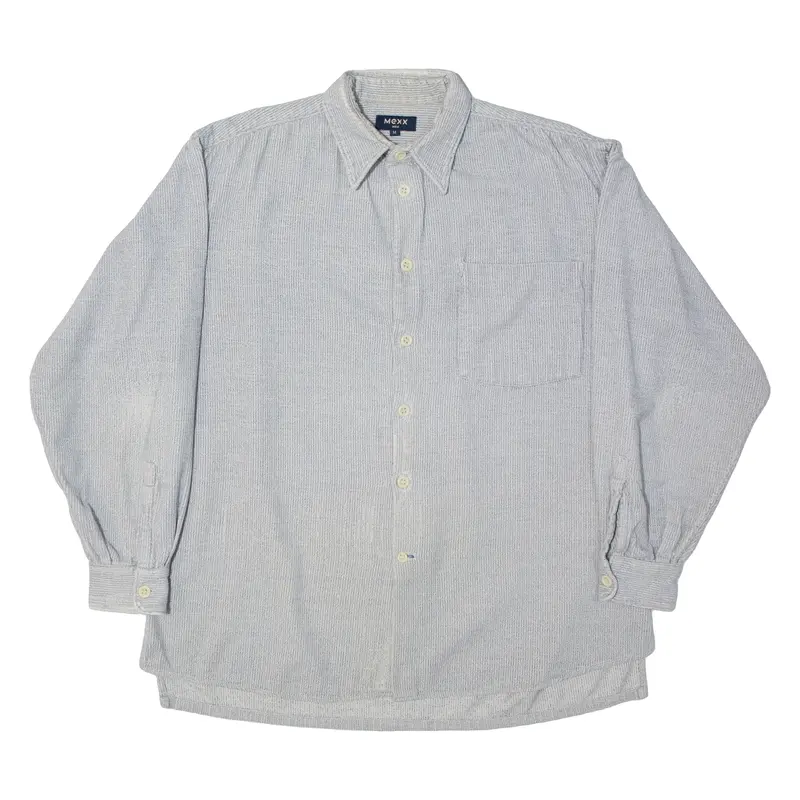 Mexx Mens Plain Shirt Grey Long Sleeve M 1
