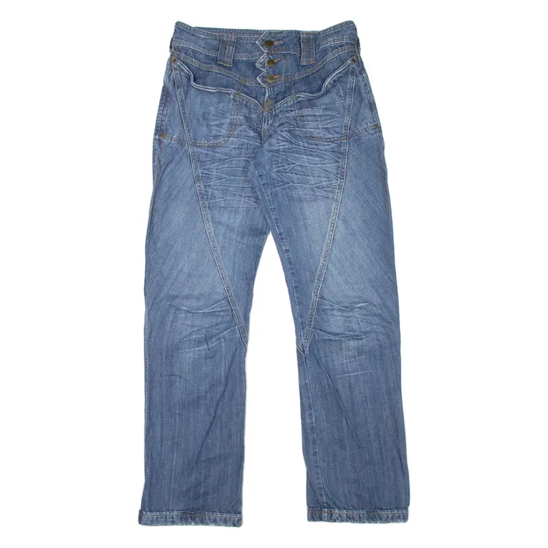 Mfl Womens Jeans Blue Relaxed Straight Stone Wash W32 L32 1