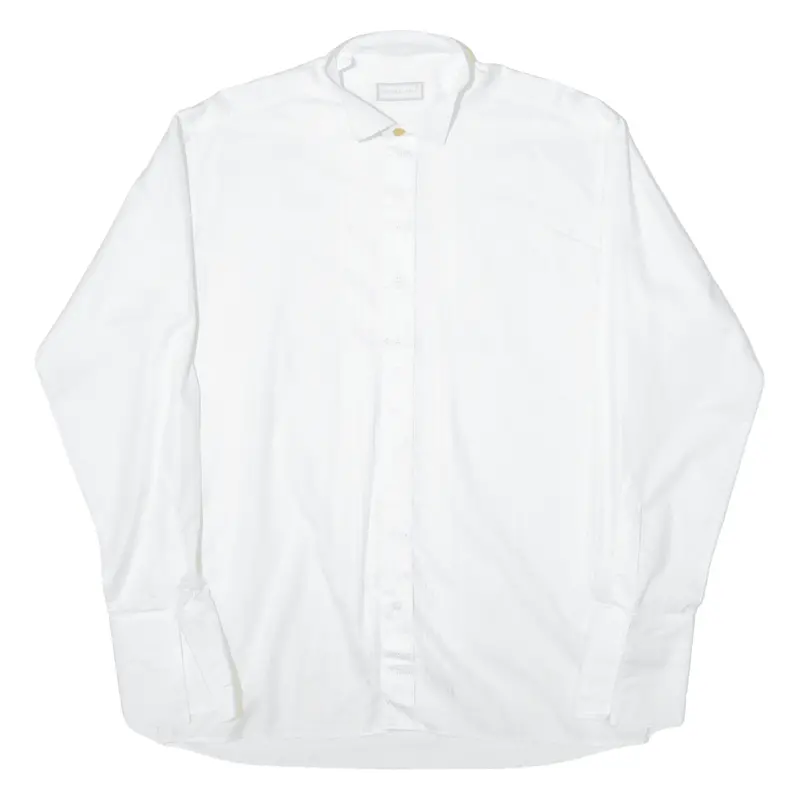Michael Kauf Mens Plain Shirt White Long Sleeve M 1