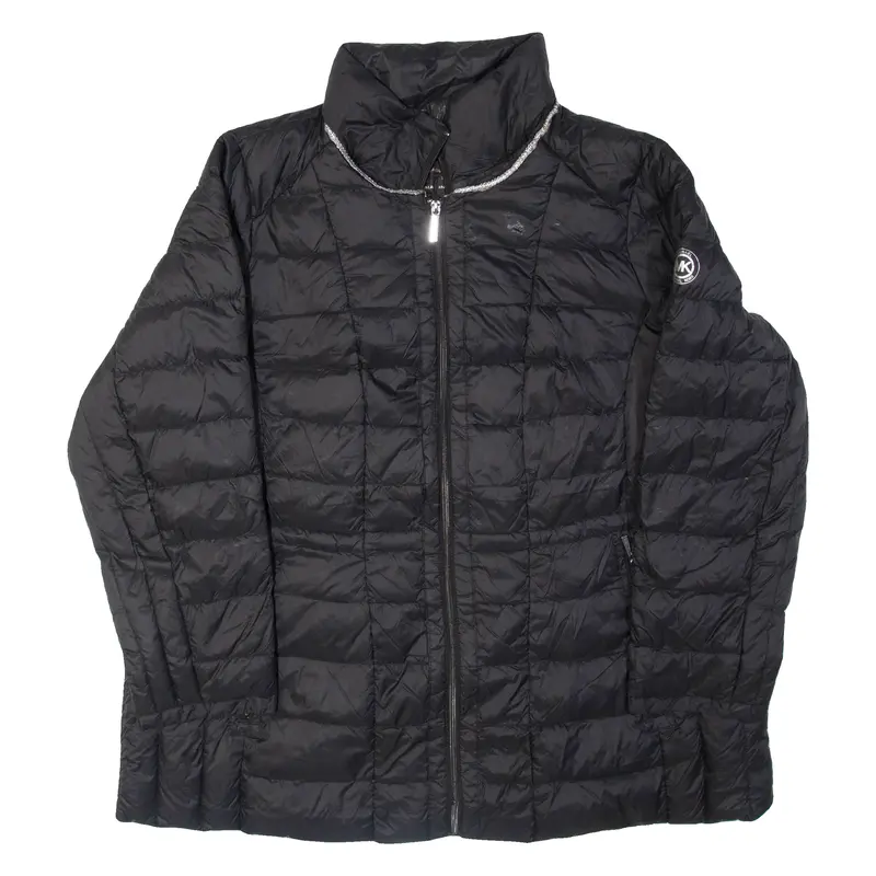 Michael Kors Down Insulated Womens Puffer Jacket Black Nylon Xl 1
