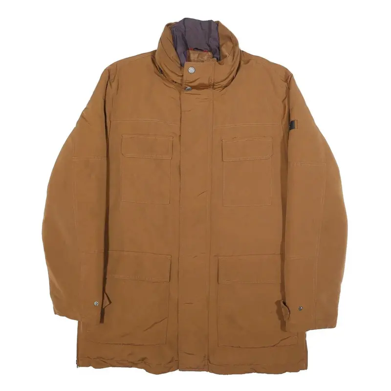 Michael Kors Mens Brown Jacket S Nylon Plain Zip Closure Stylish Lightweight 1