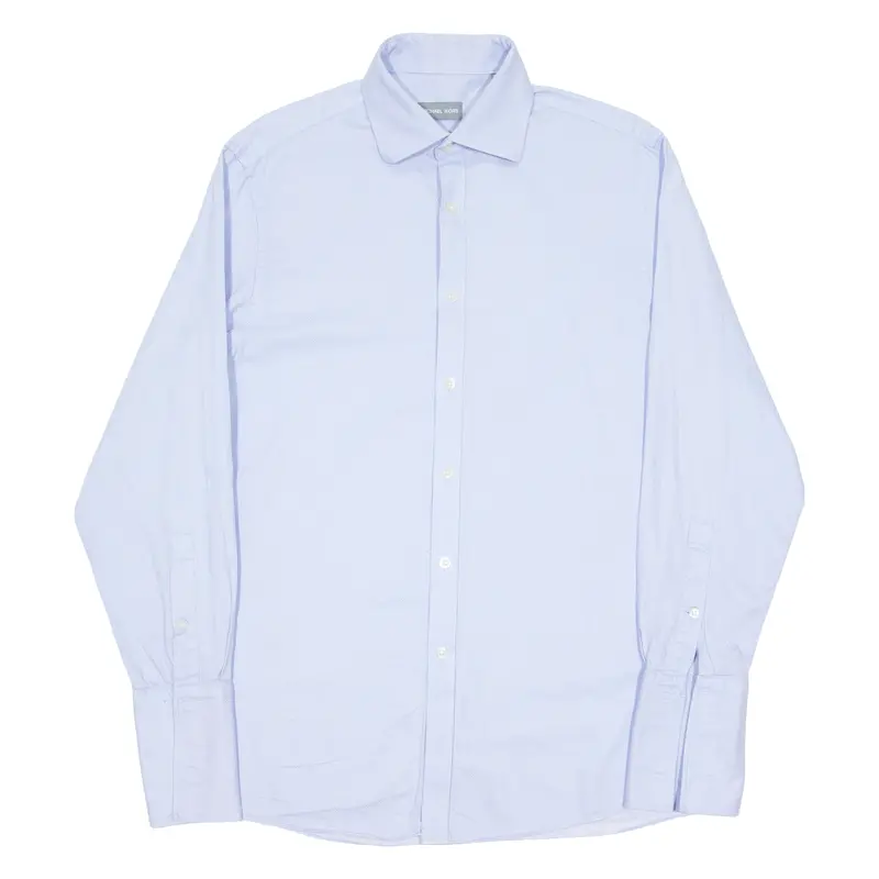 Michael Kors Mens Plain Shirt Blue Long Sleeve M 1