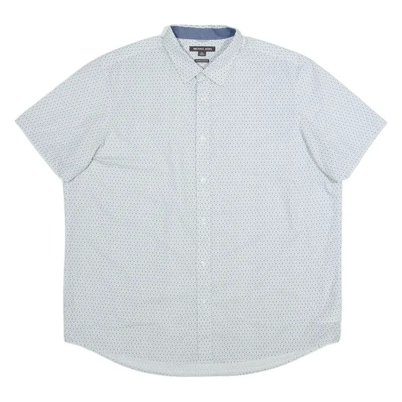 Michael Kors Mens Shirt White Geometric 2Xl 1