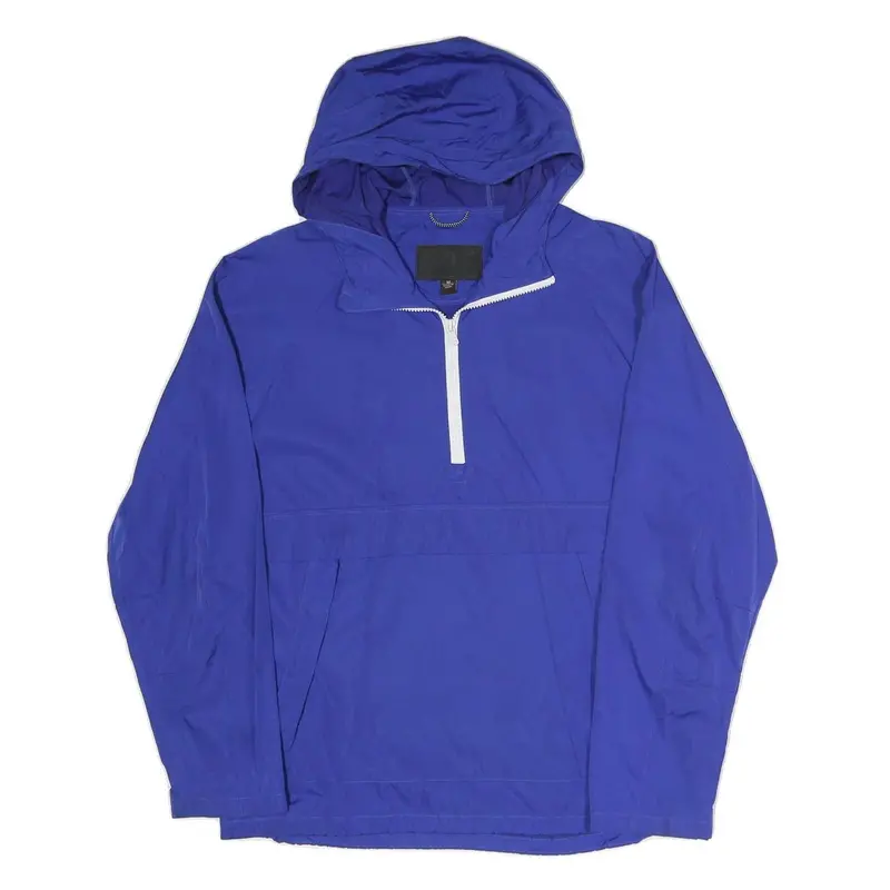 Michael Kors Womens Blue Lightweight Hooded Jacket M Polyester Blend Zip Plain 1