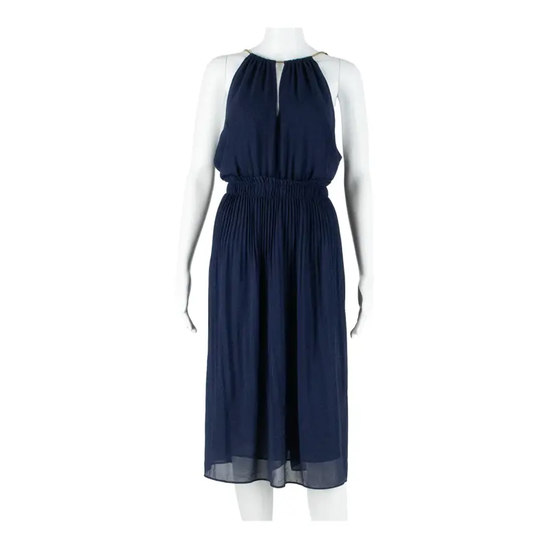 Michael Kors Womens Day Dress Blue Sleeveless Knee Length L 1