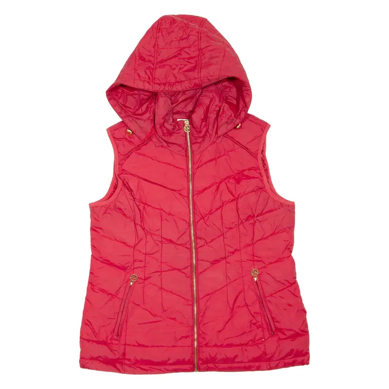 Michael Kors Womens Gilet Red Hooded L 1