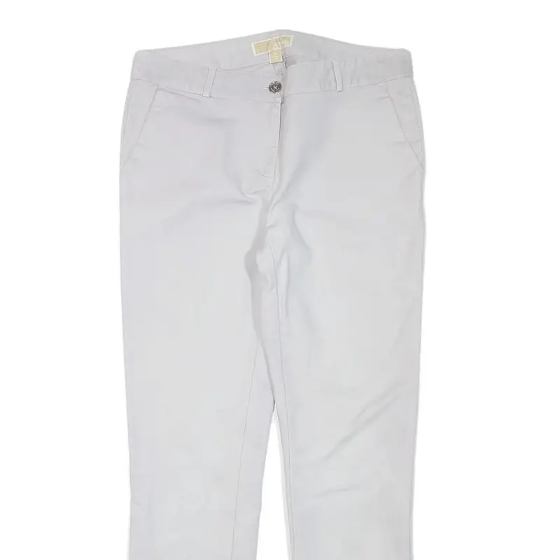 Michael Kors Womens Slim White Cotton Blend Trouser W30 L28 Elegant Fit Zip 2