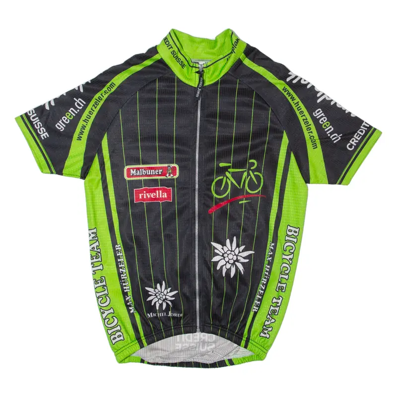 Michel Jordi Cycling Shirt Full Zip Mens Jersey Black S 1