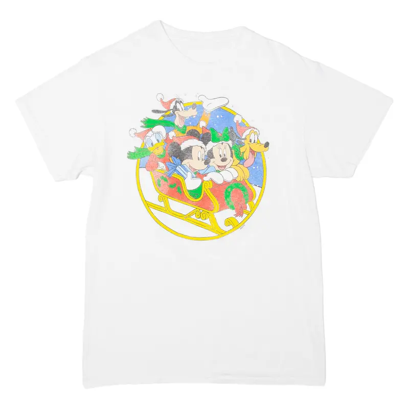 Mickey Mouse Christmas Womens T-Shirt White S 1
