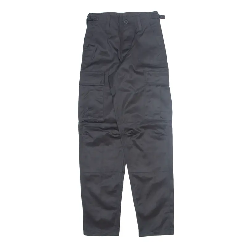 Military Cargo Mens Trousers Black Slim Straight W24 L30 1
