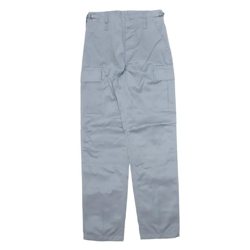 Military Cargo Mens Trousers Grey Slim Straight W26 L32 1