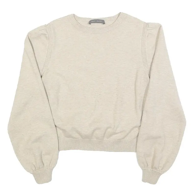 Mint Velvet Womens Cream Plain Jumper Crew Neck Basic Knit Xs Lightweight Soft 1