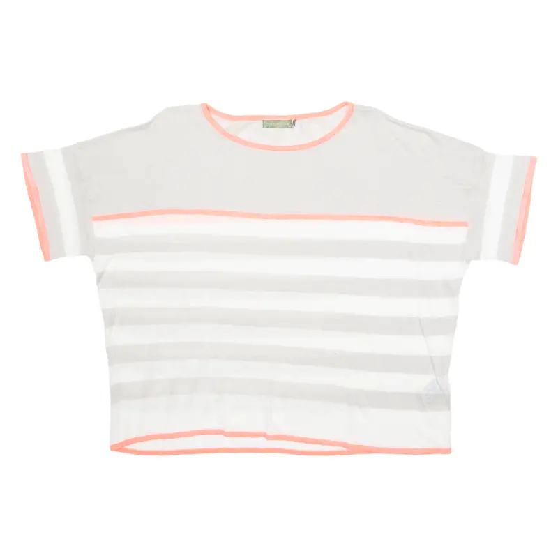 Mint Velvet Womens Printed Top Grey Striped Uk 14 1