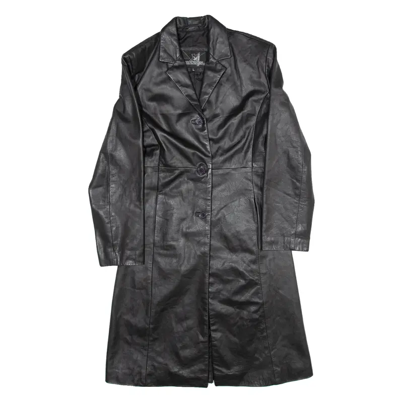 Mission Womens Parka Coat Black Leather L 1