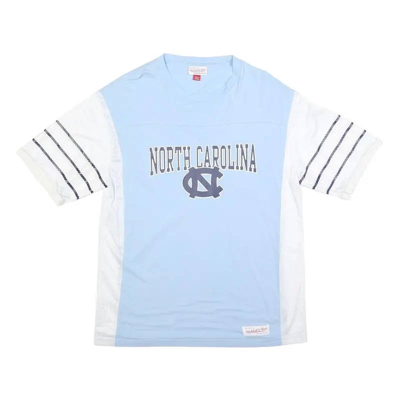 Mitchell & Ness Mens Blue & White North Carolina Graphic T-Shirt Xl Short Sleeve 1
