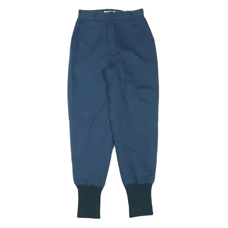 Mix And Match Womens Relaxed Blue Polyester Blend Woven Trousers W26 L31 Cuffed 1