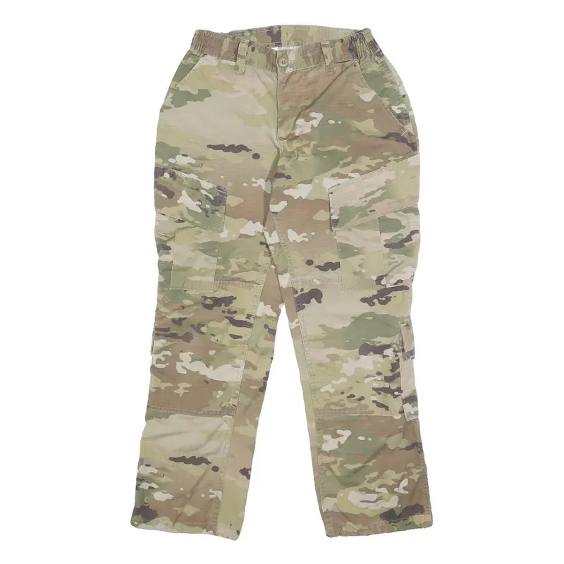 M&M Manufacturing Womens Cotton Blend Camouflage Regular Cargo Trousers W25 L28 1