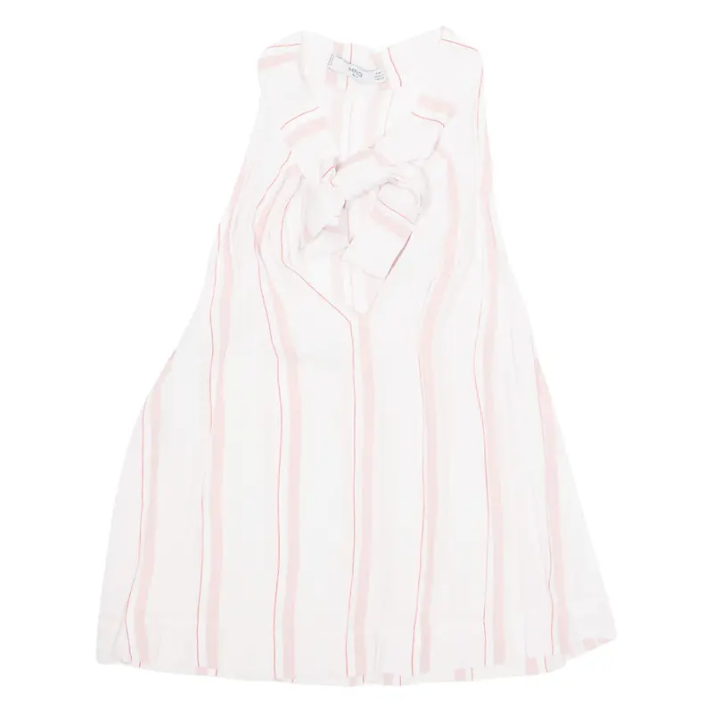 Mng Suit Tie Neck Womens Printed Vest Pink V-Neck Striped Xs 1
