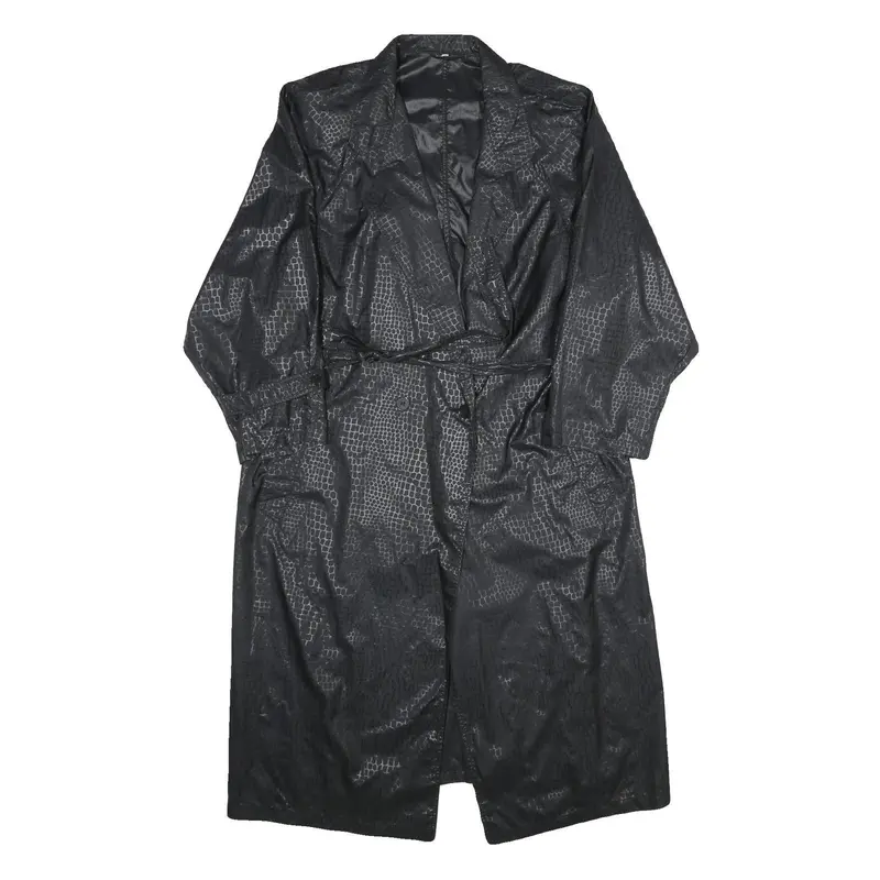 Mode Womens Black Jacket Uk 16 Polyamide Button Closure Classic Fit Textured 1