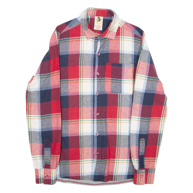 Monkey Business Mens Flannel Shirt Red Plaid Long Sleeve M 1
