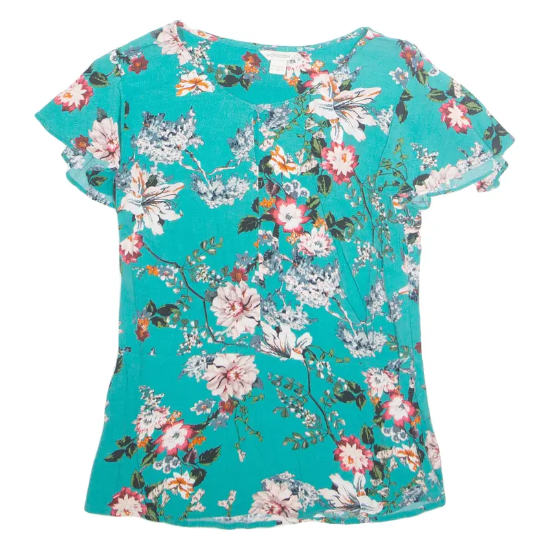 Monsoon Womens Printed Top Green Floral Uk 10 1